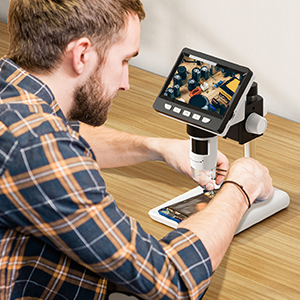 Trung Quốc nhà máy 307-c OEM ODM kính hiển vi điện tử 8LED ánh sáng 4.3inch IPS màn hình 2MP 4.3inch màn hình tương thích 1000X zoom kỹ thuật số - Product Image 2