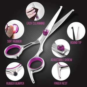 Tesoura para tosa de pets, tesoura de ponta redonda para cachorro, kit de tosa, - Product Image 4