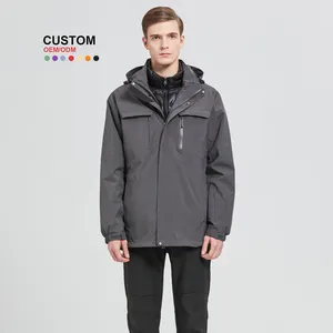 puffer jacket OEM Custom Design winter thick warm outdoor waterproof 3 in 1 storm men coat men softshell down puffer jacket