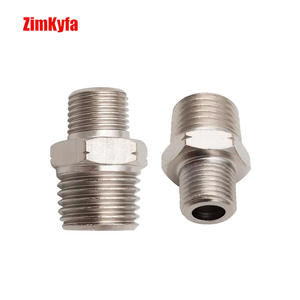 Adaptateur hexagonal en acier inoxydable nickelé, raccord de tuyau pneumatique, réducteur de filetage mâle 1/8 NPT 1/4 NPT, max 300 psi, Zimakyfa - Product Image 3