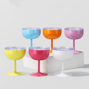 New 304 Thép Không Gỉ <span class=keywords><strong>Mini</strong></span> Cao Rượu Vang Thủy Tinh 5Oz Giá Trị Màu Sắc Cao Hình Chữ U Thủy Tinh Với Nắp Cho Nhà Rượu Vang Đỏ Ly - Product Image 2