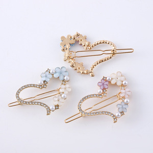 Korean Style Floral Crystal Hair <b>Clip</b> Women Frog <b>Clip</b> Daily Headdress <b>Spring</b> 2024 Yiwu Origin - Product Image 4