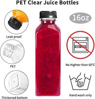 Bouteille carrée en PET de qualité FDA pour jus, 150 ml, 350 ml, 500 ml, avec bouchon à vis, pour thé aux perles, lait, boisson énergisante