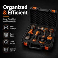 Kotak Pembawa Peralatan Teknisi Listrik, Casing Plastik Blow Molded, Sudut yang Diperkuat, Pin Logam, Pegangan Ergonomis, Logo Kustom