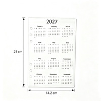 Planche de séparation A5/A6 2027 pour calendrier, organiseur de budget à 6 anneaux, en acrylique, pour journal et agenda, avec séparateurs en papier givré
