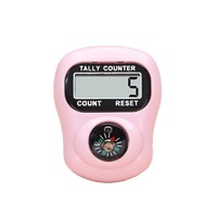 Compteur de doigts électronique compact en plastique pour musulmans, avec bouton de réinitialisation unique et boussole intégrée