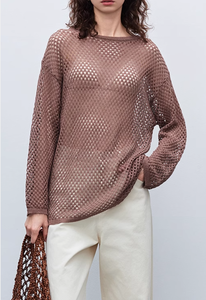 2025 cao cấp mỏng dài tay áo giản dị thoáng mát mùa hè thiết kế dài quần áo dài Womens dệt kim - Product Image 2