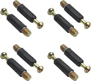 6x35mm Bronze Metal Dowel with Plastic Furniture Connector Fittings Thread Bolts Dowels Screws for Cabinet Drawer Dresser