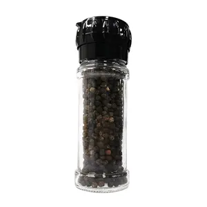 transparent plastic grinder china 100ml spices sea salt and pepper grinding glass bottle mills