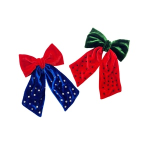 Nœud à cheveux fantaisie brodé de sequins pour la Fête <span class=keywords><strong>Nationale</strong></span>, motif pastèque estival, cadeau pour filles - Product Image 1