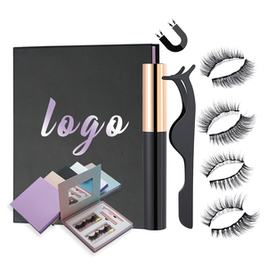 Service OEM, Cils Magnétiques Synthétiques Personnalisés en Soie, Meilleures Ventes, Nouveaux Styles Double et Triple, Prix Abordable, avec LOGO Privé - Product Image 1