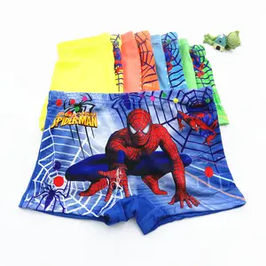 Cartoon underwear for boys and girls children's underpants boxer briefs milk silk small middle and large children spider man