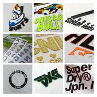 Étiquettes de transfert thermique 3D en silicone résistantes au chlore, autocollants personnalisés imperméables avec logo en relief pour maillots de bain, vêtements de plage et sacs
