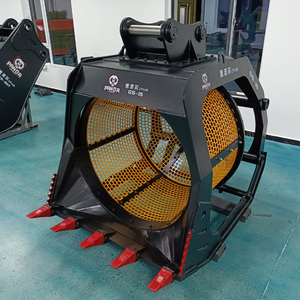 Cubo de cribado de excavadora con cesta de rejilla ajustable, perfecto para suelos pedregosos y gestión de residuos - Product Image 2