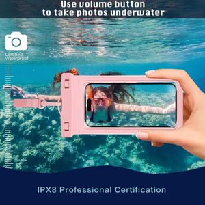 Estuche para teléfono móvil <span class=keywords><strong>resistente</strong></span> al agua con logotipo personalizado, soporte para dedo, bolsa para Selfie para viajes, buceo, natación, funda impermeable para teléfono móvil - Product Image 6