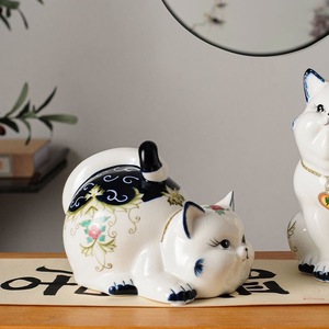 29.5X21CM S2 Modern Minimalist Ceramic <strong>cat</strong> <strong>Figurines</strong> for Home Decoration and Display, Creative Wedding Gifts - Product Image 4