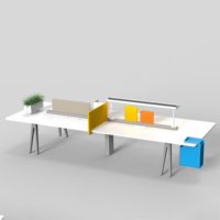 Bureau de travail informatique double face en stratifié, style moderne haut de gamme, bureau pour 2, 4 ou 6 personnes, bureau moderne