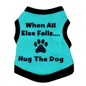 Wholesale Pet Dog Clothes Sweatcloth Printed Dog Paw Vest For Small Medium Dog