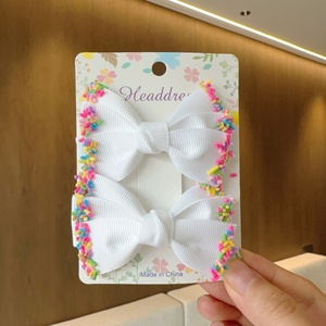 Big Double Stacked Hair <b>Bows</b> <b>Clips</b> Candy Solid Layered Hairbow Handmade Grosgrain Ribbon Hairclips Girls Hair Accessories - Product Image 5