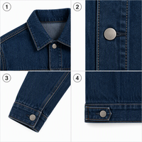Blouson universitaire en jean noir pour homme avec fermeture éclair, surpiqûres contrastées, multi-poches, style streetwear, imperméable et respirant pour le printemps
