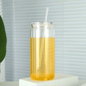 Bouteille en plastique transparente réutilisable de 20 oz, sans BPA, à double paroi, écologique, compatible lave-vaisselle, avec couvercles à paille pour boire du café - Product Image 3