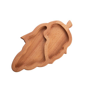 Offre Exceptionnelle : Plateau de Service Portable en Bois de Hêtre, 2 Compartiments, Idéal pour Collations - Product Image 1