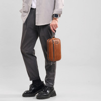 Sac à bandoulière carré tendance pour homme, sacoche portable d'affaires en PU ultra-légère, modèle transfrontalier explosif