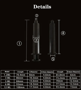 Nha Khoa/hộ gia đình/Công nghiệp đen ống tiêm bảo vệ ánh sáng ống tiêm đen bảo vệ ánh sáng ống tiêm 1.2ml 3ml 5ml 6ml 12ml - Product Image 6