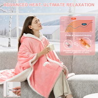 Plaid chauffant électrique portable personnalisé en flanelle, lavable en machine, pour l'hiver, avec contrôle de la température