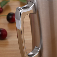 Mug isotherme en acier inoxydable 18/8 de 420 ml et 560 ml, écologique, avec poignée et paille, pour bière, café, ou comme gobelet de voiture, personnalisable