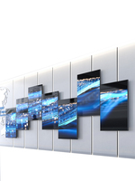 Pantalla de riel de pantalla LED deslizante interactiva, pantalla interior personalizada para sala de conferencias, sala de exposiciones