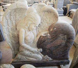 แกะสลักหินแกรนิตสีดำด้านด้วยเลเซอร์พร้อมแจกันสำหรับขายส่ง - Product Image 4