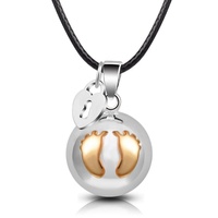 Collier Bola de grossesse sonore en argent sterling avec zircon pour maman, bijou musical pour femme enceinte, cadeau