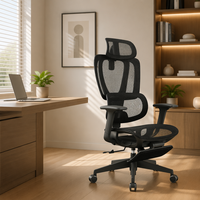 Chaise de bureau ergonomique entièrement en mesh avec appui-tête et soutien lombaire réglables BIFMA