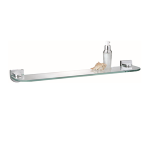 Estante de Baño Moderno de Vidrio Cromado con Base de Aleación de Zinc, Montado en la Pared para Uso en el Hogar y Hoteles - Product Image 5