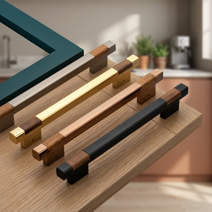 Modern Brass Round Cabinet Handles <b>Drawer</b> <b>Pulls</b> Minimalist Design Durable Easy Installation Villa Kitchen Outdoor Hotel Use - Product Image 1