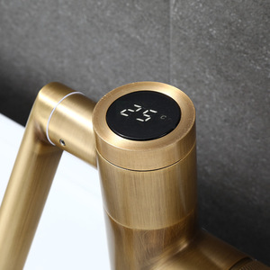 Robinet de lavabo en laiton à poignée unique de style européen, robinet de comptoir contemporain pour lavabos de salle de bain, robinets mélangeurs, robinets <span class=keywords><strong>WC</strong></span> - Product Image 1