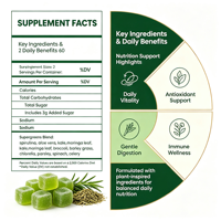 SYC BIO Gummies Super Greens Naturels Formule Quotidienne Bien-être & Soutien Digestif 120 Comprimés Sac de 600g Marque Privée OEM ODM
