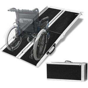 Rampa de silla de ruedas de aluminio plegable duradera y portátil de diseño antideslizante <span class=keywords><strong>para</strong></span> personas con discapacidad - Product Image 1
