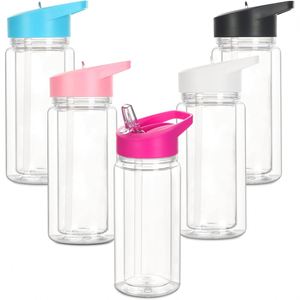 Hot Sell Bpa Free 10oz Pre-Drilled <b>Kids</b> Double Wall Acrylic <b>Snow</b> <b>Globe</b> Tumblers Boiling Water Applicable Bottle Flip Straw Plug - Product Image 1