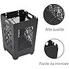 Brasero portable moderne en métal rectangulaire 35cm x 55cm, revêtement poudré, autoportant, montage facile, pour camping et usage extérieur