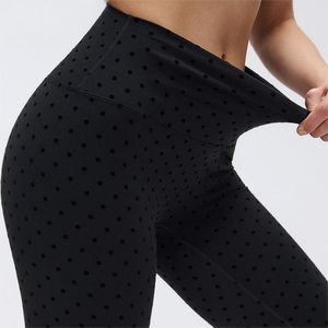 Set di Leggings da Yoga Aderenti e Morbidi con Pois <span class=keywords><strong>Neri</strong></span> per Donna, Design Esclusivo, Disponibile nei Magazzini USA per Fitness e Yoga - Product Image 1