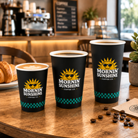 Gobelet à café jetable écologique Explosions avec couvercle, diamètre 90 mm, pour boissons chaudes, avec emballage, vente en gros commerciale