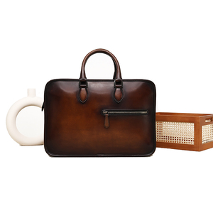 ZENOS กระเป๋าเอกสารหนังแท้สำหรับผู้ชายสไตล์วินเทจหรูหรา ความจุขนาดใหญ่ กันน้ำ กระเป๋าเดินทางแบบพกพา - Product Image 1