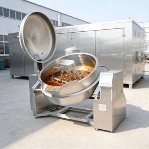 Olla industrial encamisada con agitador para cocción al vapor de fideos, papillas, dulces y sopa para la industria alimentaria - Product Image 1