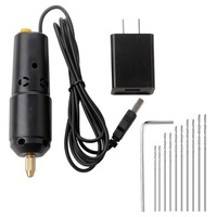 Petite perceuse électrique, noire, avec port USB, pour perlage de jade, époxy et cristal, perceuse électrique miniature artisanale.