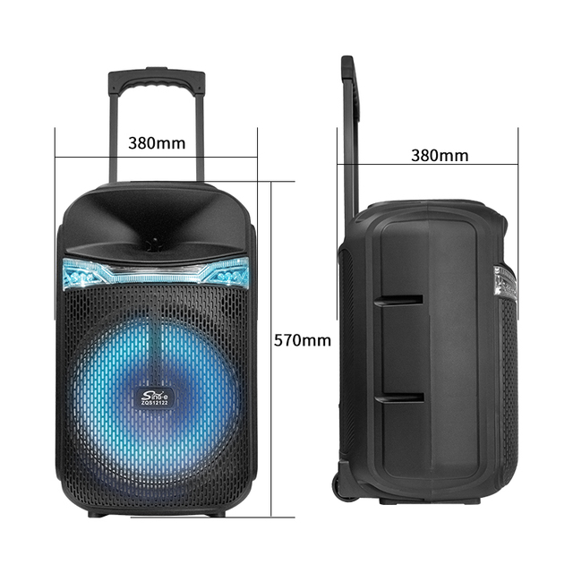 Portable 12 Inch Trolley Speaker 60W Karaoke Tower With Dj Mixer Pa System Big Powered Speakers