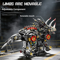 13105 1688 Piezas, Bloques de Construcción Semimecánicos de Dragón Triceratops, Modelo Creativo para Armar, Juego de Bloques de Construcción para Niños, Juguetes