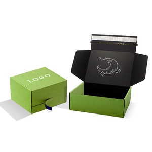 Chine vente en gros personnalisé simple créatif noir papier zip détachable colis expédition boîte d'emballage avec logo - Product Image 3