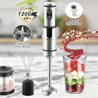 Ensemble de mixeur plongeant Hoffmans HM-8054 4-en-1 avec interface métallique et moteur 100% cuivre pur pour une utilisation intensive en cuisine